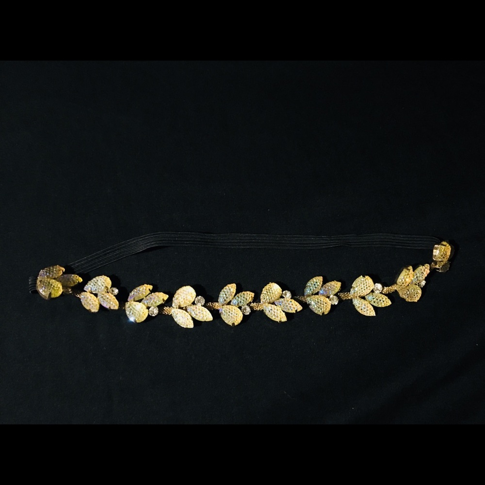 Gold Leaf Rhinestoned Head Band💛
